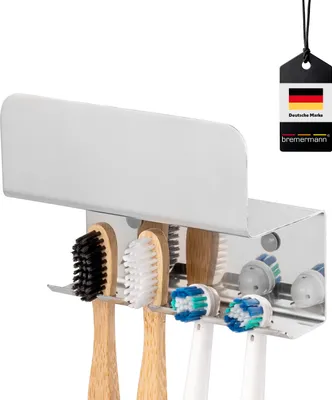 Produktbild von bremermann Zahnbürstenhalter PUREZZA zum Kleben oder Bohren, Edelstahl hochglanz