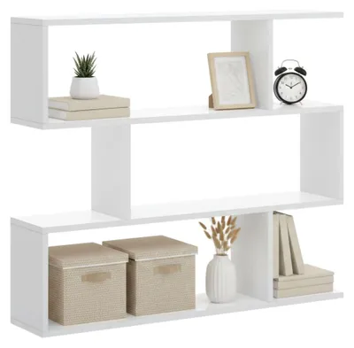 Produktbild von Bücherregal Djovi, Mehrzweck-Büroregal, Bibliotheksschrank mit 3 Regalen, 110 x 25 x 96 cm, Weiß