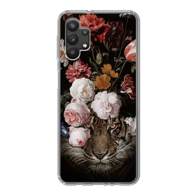 Produktbild von MuchoWow® Handyhülle Schutzhülle Hülle für Samsung Galaxy A32 5G Blumen - Jan Davidsz de Heem - Tiger - Gemälde - Stillleben - Alte Meister Silikon Softcase Handy Hülle - Softcase