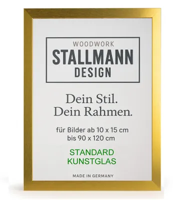 Produktbild von Bilderrahmen |Farbe:Gold|Bildgröße: 80x120 cm|30 mm breite MDF-Leiste|mit Kunstglas|moderner Fotorahmen
