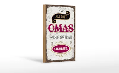Produktbild von Holzschild Gott gab mir die beste Oma, 18 x 12 cm, Holzschilder