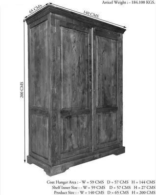Produktbild von MASSIVMOEBEL24 Kleiderschrank Akazie 140x65x200 honig  lackiert OXFORD #0437