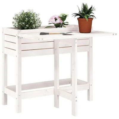 Imagen del producto de Macetero con mesa abatible de madera de pino