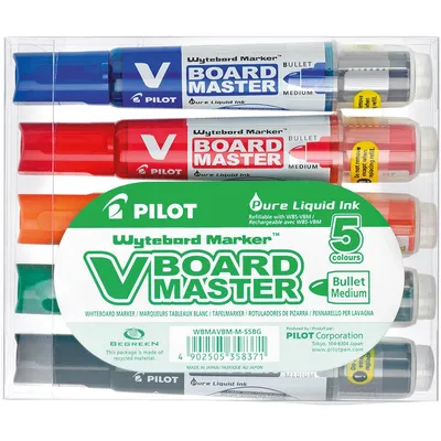 Zdjęcie produktu dla Marker PILOT do tablic V BOARD MASTER, okrągła końcówka, opakowanie 5 szt