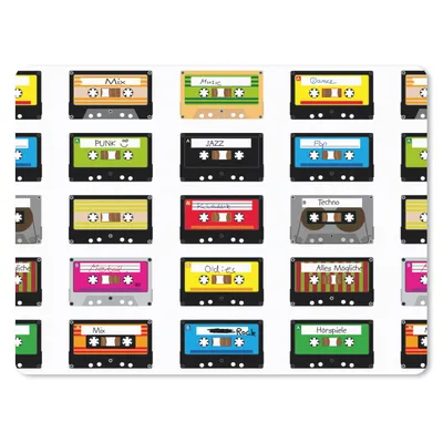 Produktbild von MuchoWow® Mauspad Mousepad Muster - Kassettenkassetten - Musik 40x30 cm - Mousepads - Maus Mat - Pad - Mausunterlage - Anti Rutsch