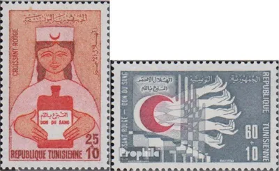 Produktbild von Briefmarken Tunesien 1973 Mi 808-809 (kompl.Ausg.) postfrisch Roter Halbmond
