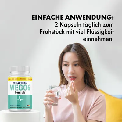 Produktbild von ORIGINAL Wego 6 Kapseln – Top-Seller für Ihr Abnehmziel | Inhalt 60 Kapseln | Wego6