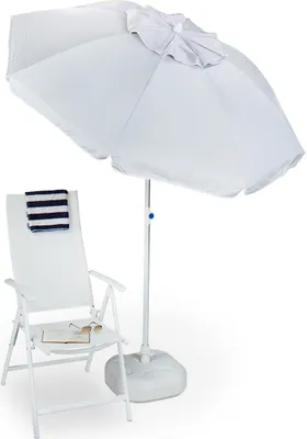 Produktbild von relaxdays parasol okrągły, szary, uchylny Ø 180,0 cm
