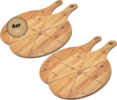 Produktbild von Pizzateller, 33cm Holz, 4er-Set