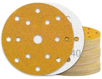 Immagine prodotto di Carta abrasiva autoadesiva, 150 mm, grana 40, con 15 fori, confezione da 50 pezzi, per levigatrici eccentriche