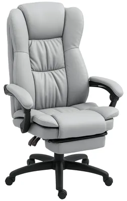 Produktbild von Verstellbarer Drehstuhl mit Fußstütze, Kopfstütze, Massagefunktion, Kunstleder, 68,5x68,5x113-121cm