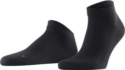 Image de FALKE Chaussettes de sneakers pour hommes - Sensitive London, chaussettes, coton, logo, uni Noir 39-42