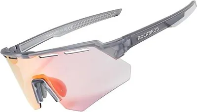 Obrázek produktu pro ROCKBROS Fotochromatické cyklistické brýle pro krátkozraké, unisex, odolné proti větru, vhodné pro běh, sport a silniční kolo, fialové