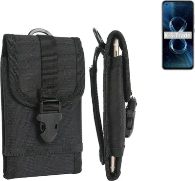 Produktbild von K-S-Trade Holster Handy Hülle kompatibel mit Asus Zenfone 8 Holster Handytasche Gürtel Tasche Schutz Hülle Robust Outdoor schwarz