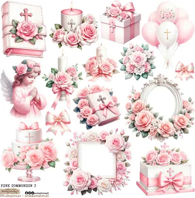 Image de Papier autocollant - ScrapLove - Pink Comunion 3 Communion
