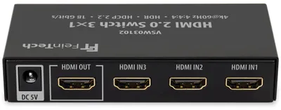 Produktbild von FeinTech VSW03102 HDMI Switch 3 In 1 Out | 4K 60Hz | Auto-Switching