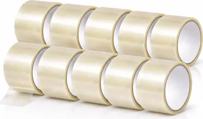 Image de 12 rouleaux de ruban adhésif PP transparent 48mm x 66m - ruban d'emballage fort, résistant à la déchirure, résistant à la température, ruban d'emballage pour l'expédition, le carton, l'entrepôt - rubans d'emballage pour paquets - ruban adhésif pour paquets