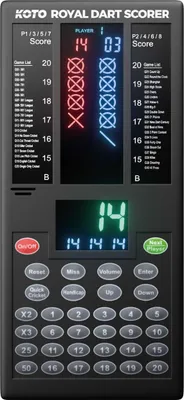 Produktbild von KOTO - Royal Dart Zähler, Dart Scorer, Anzeigetafel inkl. 40 Spiele, Spielstandsanzeige & Befestigungsmaterial, für 8 Spieler, Batteriebetrieben