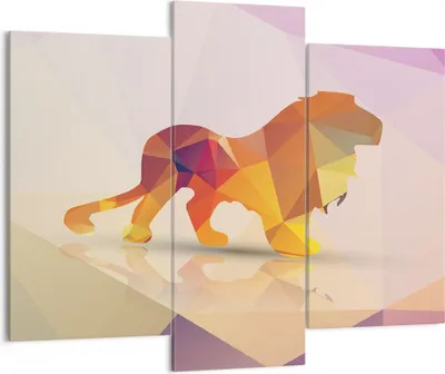 Produktbild von Bild auf Leinwand - Leinwandbild - Löwe Illustration modern - 130x100cm - Wand Bild - Wanddeko - Leinwanddruck - Bilder - Kunstdruck - Wanddekoration - Leinwand bilder - Wandkunst - CB130x100-2804
