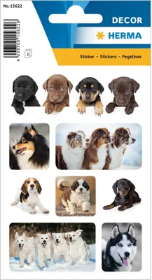 Produktbild von HERMA 15622 Aufkleber Hunde 24St.