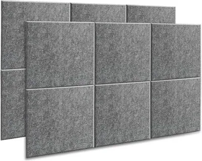 Produktbild von Akoestische Absorptionsplatten, 12 Stück, 30,5 x 30,5 x 0,9 cm, hochdichte Geläuschabsorber, für Home und Büro