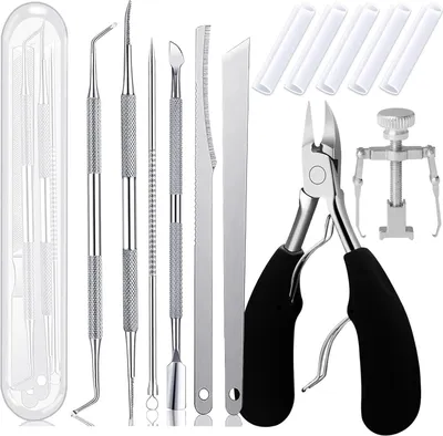Produktbild von Set zur Korrektur von eingewachsenen Zehennägeln - Nagelzange für Zehennägel - Professionelles Pediküre-Set