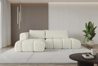 Produktbild von ALTDECOR Ecksofa mit Schlaffunktion und Bettkasten CLOUD-L 280x185x90 Cremeweiß - Corner Sofa Bett Eckcouch Couch L-Form Schlafcouch Ausziehbar Wohnlandschaft Schlafsofa Cauchsofa