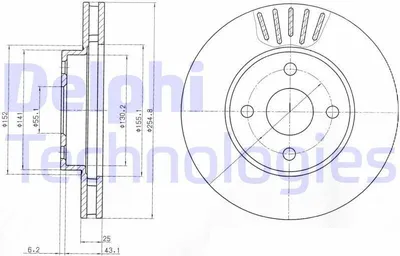 Produktbild von 2x DELPHI Bremsscheibe BG3781 für TOYOTA COROLLA (ZZE12_ NDE12_ ZDE12_) 49 3mm