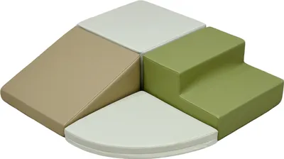 Image de Sunny Sena Parcours Motricité Pour Bébé, Beige | Soft Play 4 Pièces, Blocs De Construction En Mousse - Escalier, Rampe, Demi-Cercle, Bloc Plat,