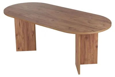 Image de Table à manger Table de salle à manger en bois MDF mélaminé pin atlantique 200 x 90 x 75 cm