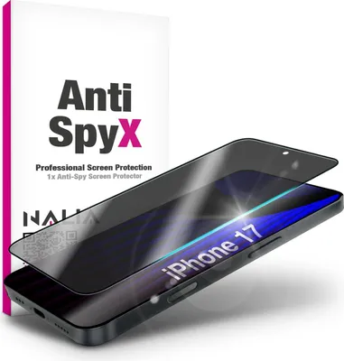 Produktbild von Privacy Glas "AntiSpyX" für Apple iPhone 17 - Anti-Spion Blickschutz / Display Schutzglas 9H / No Spy Tempered Glass / Case Friendly - Schwarz