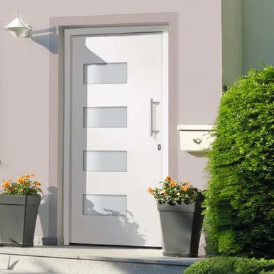 Produktbild von The Living Store Haustür Aluminium und PVC Weiß 110x210 cm