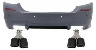 Obrázek produktu pro Zadní nárazník pro BMW řady 5 F10 (2011–2017) s difuzorem a koncovkami výfuku v karbonovém provedení ve stylu M5.