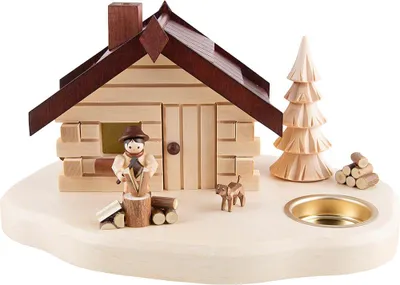 Produktbild von Räucherhaus mit Teelichthalter Holzhacker (11cm) von Romy Thiel