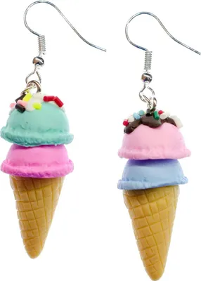 Produktbild von Eis Waffeleis Ohrringe Miniblings Hänger Eiscreme Streuseln Kugeleis 2 Kugeln