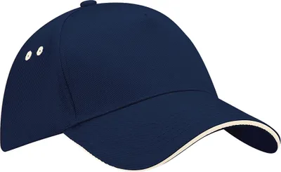 Produktbild von Beechfield Uni Baseballkappe Ultimate RW222 (Einheitsgröße) (Marineblau/Weiß)