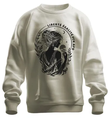 Produktbild von Liberté Égalité Fraternité Frau Blume Vintage Sarkasmus Sweatshirt Pullover, Natur, S