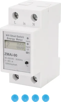Obrázek produktu pro Jednofázový inteligentní měřič spotřeby energie s připojením na DIN lištu a Wi-Fi, měřič spotřeby elektřiny (kWh), wattmetr, podpora ovládání přes aplikace Smartlife / Tuya, kompatibilní s Alexa a Google Home