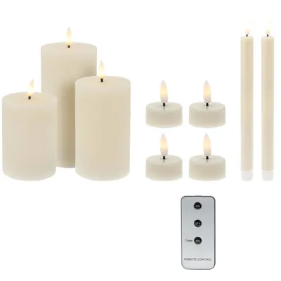 Obrázok produktu pre LED sviečky rôznych veľkostí s diaľkovým ovládaním, sada 9 kusov