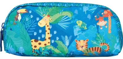 Obrázok produktu pre Herlitz Jungle Safari, Mäkké puzdro na perá, Polyester, Modrá, Viacfarebný, Obrázok, Chlapec / dievča, Zips
