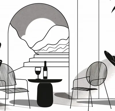 Zdjęcie produktu dla Plakat 30x30 cm, motyw: Relaks, kolorystyka monochromatyczna