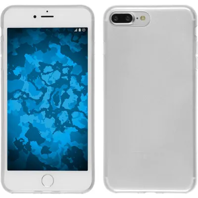Produktbild von PhoneNatic Case kompatibel mit Apple iPhone 8 Plus - Crystal Clear Silikon Hülle transparent + 2 Schutzfolien