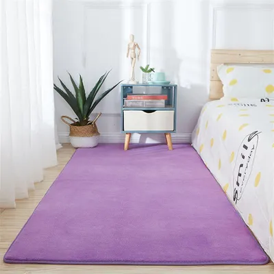 Produktbild von Teppich Kurzflor Weich Rutschfest Waschbar Lila 160 x 200 cm