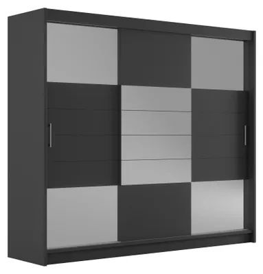 Produktbild von Masseno Schiebetürenschrank KALISTA 250/215/61 cm 2-türig mit Spiegel Graphitfarben