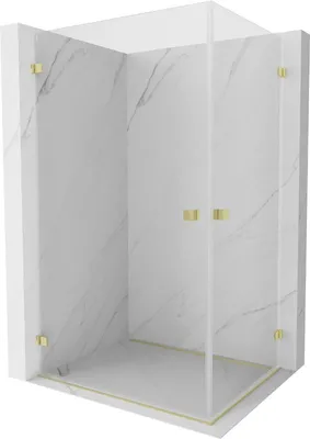 Image de Cabine de douche pivotante Mexen Lunar-B Duo 100 x 80 cm, transparent, or brossé - 832-100L-080P-55-00