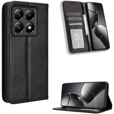 Produktbild von Mobigear Sensation Schutzhülle für Xiaomi 14T – Klapphülle mit Geldbörsenfunktion – Schwarz