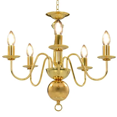 Produktbild von vidaXL Kronleuchter Golden 5 x E14-Glühbirnen