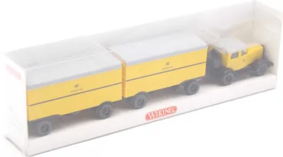 Produktbild von Wiking 8540132 Zugmaschine mit 2 Postanhängern 1:87 in