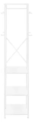 Image de Portemanteau robuste - Portemanteau sur pied - 8 crochets, 3 étagères, résistant, rangement pour entrée, chambre ou bureau - Blanc