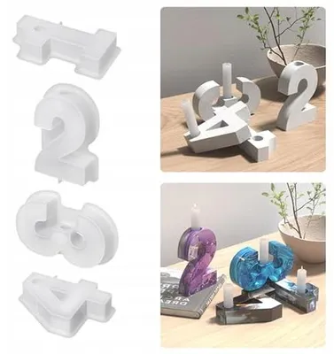 Produktbild von Silikonform für Kerzen Gips Zahlen DIY Bastelform